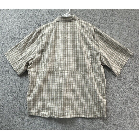 Dickies Shirt Mens 3XL Beige Plaid Short Sleeve Temp-iQ Performance Work - Picture 13 of 14